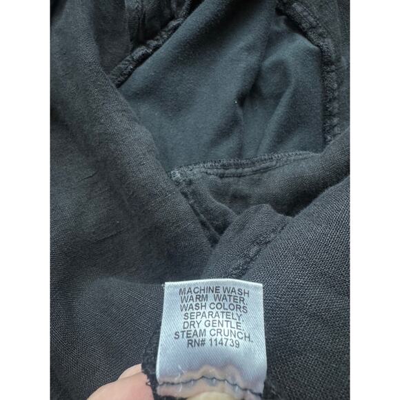 Flax | Black Linen-Cotton Open Front Cardigan Jacket | Size Large - Picture 7 of 7